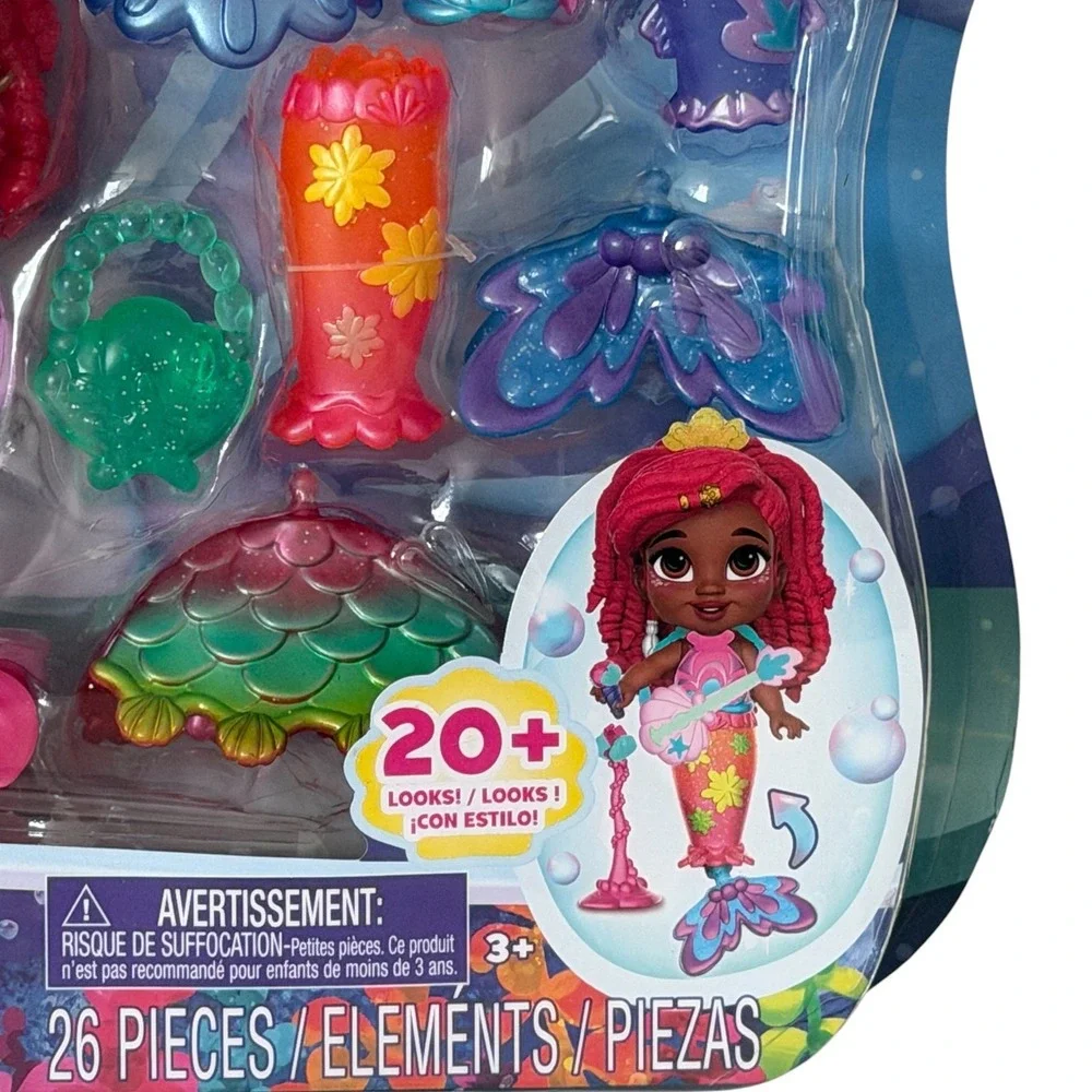 Disney Junior Ariel Pop Tails Deluxe Sea-Beat Set 26pc Mermaid Doll Flounder NEW